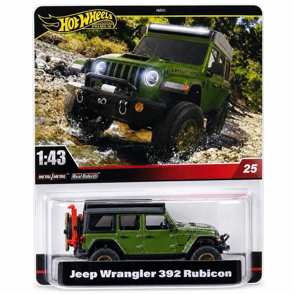 NEW Hot Wheels Premium 1:43 Jeep Wrangler 392 Rubicon Green Real Riders Diecast